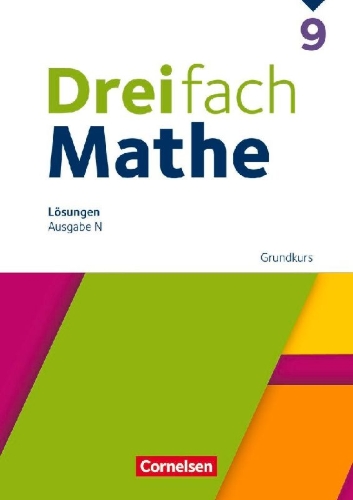 Buchcover und Innenansicht für das Buch: Dreifach Mathe 9. Schuljahr. Grundkurs - Lösungen zum Schulbuch