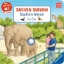 Buchcover und Innenansicht für das Buch: Hör mal hin - Sachen suchen, Sachen hören: Im Zoo