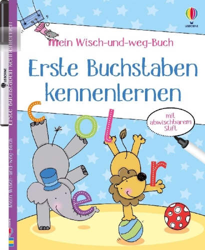 Buchcover und Innenansicht für das Buch: Mein Wisch-und-weg-Buch: Erste Buchstaben kennenlernen