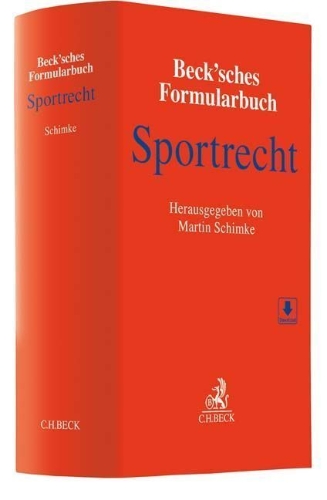 Buchcover und Innenansicht für das Buch: Beck'sches Formularbuch Sportrecht
