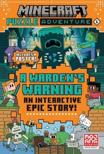 Buchcover und Innenansicht für das Buch: Minecraft Puzzle Adventure: A Warden's Warning