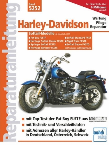 Buchcover und Innenansicht für das Buch: Harley-Davidson Softail-Modelle / Modelljahre 2000 bis 2004