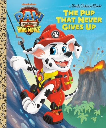 Buchcover und Innenansicht für das Buch: The Pup That Never Gives Up (Paw Patrol: The Dino Movie)