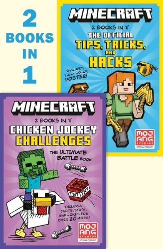 Buchcover und Innenansicht für das Buch: Minecraft 2-In-1: Chicken Jockey Challenges / Tips, Tricks, and Hacks (Minecraft)
