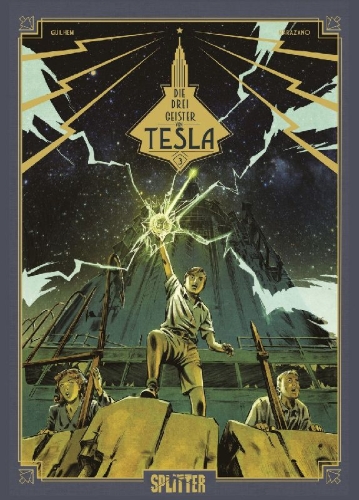 Buchcover und Innenansicht für das Buch: Die drei Geister von Tesla. Band 3