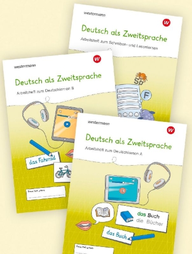 Buchcover und Innenansicht für das Buch: Westermann Unterrichtsmaterialien Grundschule. Paket DaZ (3 Arbeitshefte)