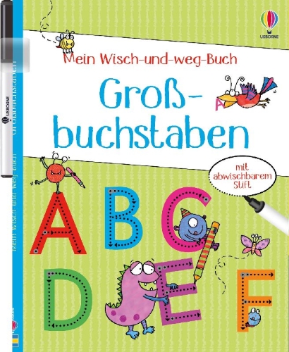 Buchcover und Innenansicht für das Buch: Mein Wisch-und-weg-Buch: Großbuchstaben