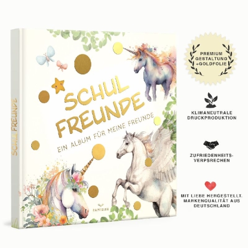 Buchcover und Innenansicht für das Buch: Schulfreunde - EINHORN