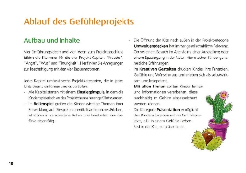Buchcover und Innenansicht für das Buch: Projekte in der Kita: Gefühle