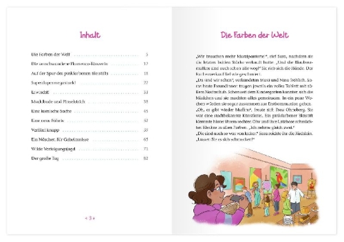Buchcover und Innenansicht für das Buch: Die Erstkommuniongirls schnappen den Dieb