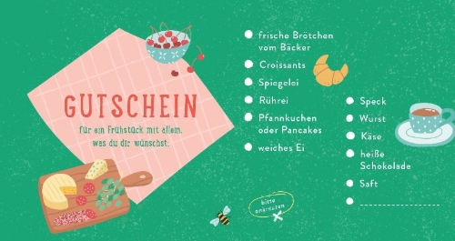 Buchcover und Innenansicht für das Buch: Schulkind! 12 Gutscheine zur Einschulung