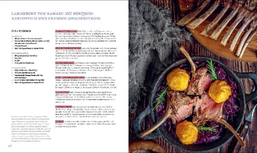 Buchcover und Innenansicht für das Buch: Ku¿stenglut: Das große Buch für den Kamadogrill