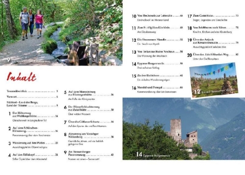 Buchcover und Innenansicht für das Buch: Südtirol für Wandermuffel