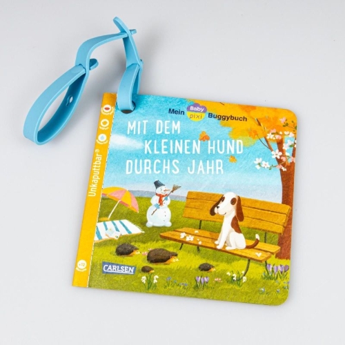 Buchcover und Innenansicht für das Buch: Baby Pixi (unkaputtbar) 139: Mein Baby-Pixi-Buggybuch: Mit dem kleinen Hund durchs Jahr