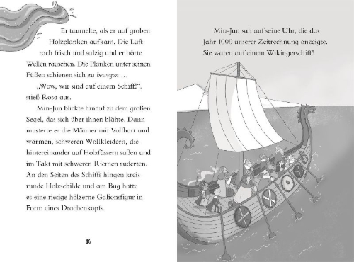 Buchcover und Innenansicht für das Buch: Die Zeit-Agenten 7. Krawall unter Wikingern