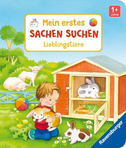 Buchcover und Innenansicht für das Buch: Mein erstes Sachen suchen: Lieblingstiere