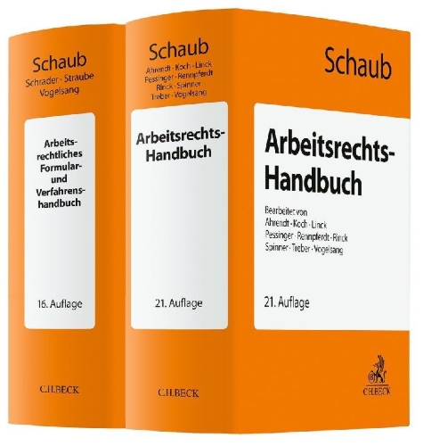 Buchcover und Innenansicht für das Buch: Arbeitsrechts-Handbuch und Arbeitsrechtliches Formular- und Verfahrenshandbuch