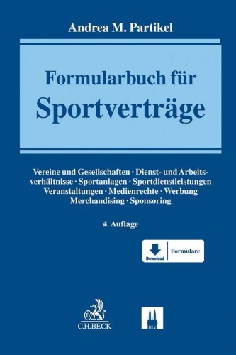 Buchcover und Innenansicht für das Buch: Formularbuch für Sportverträge