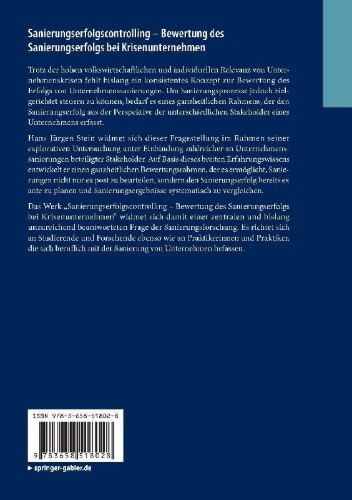 Buchcover und Innenansicht für das Buch: Sanierungserfolgscontrolling - Bewertung des Sanierungserfolgs bei Krisenunternehmen