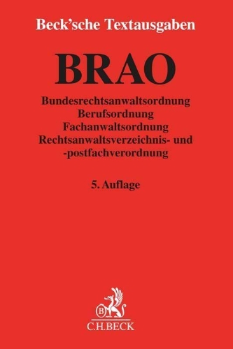 Buchcover und Innenansicht für das Buch: BRAO. Bundesrechtsanwaltsordnung
