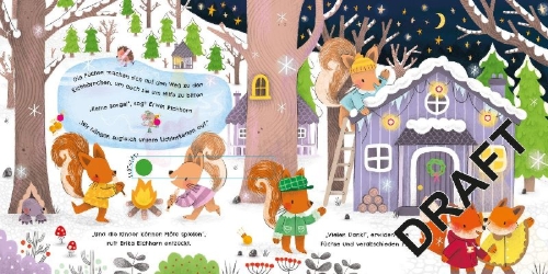 Buchcover und Innenansicht für das Buch: Mein Lichter-Klangbuch: Findet uns der Weihnachtsmann?