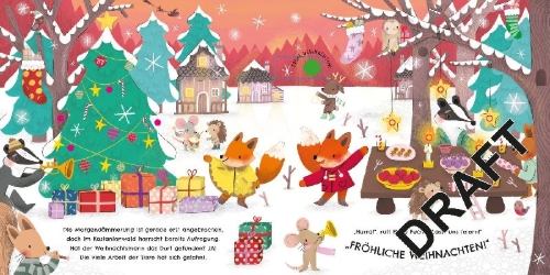 Buchcover und Innenansicht für das Buch: Mein Lichter-Klangbuch: Findet uns der Weihnachtsmann?