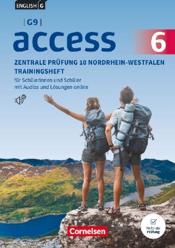 Buchcover und Innenansicht für das Buch: Access Band 6: 10. Schuljahr - G9 - Ausgabe 2019 - Zentrale Prüfung 10 Nordrhein-Westfalen - Trainingsheft mit Audios und Lösungen
