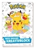 Buchcover und Innenansicht für das Buch: Pokémon: Mein großer Kreativblock