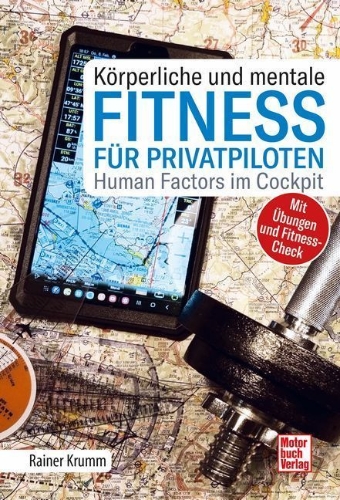 Buchcover und Innenansicht für das Buch: Körperliche und mentale Fitness für Privatpiloten