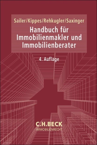 Buchcover und Innenansicht für das Buch: Handbuch für Immobilienmakler und Immobilienberater