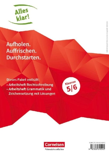 Buchcover und Innenansicht für das Buch: Alles klar! Deutsch. Sekundarstufe I 5./6. Schuljahr. Rechtschreibung + Grammatik und Zeichensetzung im Paket
