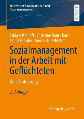 Buchcover und Innenansicht für das Buch: Sozialmanagement in der Arbeit mit Geflüchteten