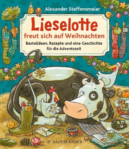 Buchcover und Innenansicht für das Buch: Lieselotte freut sich auf Weihnachten