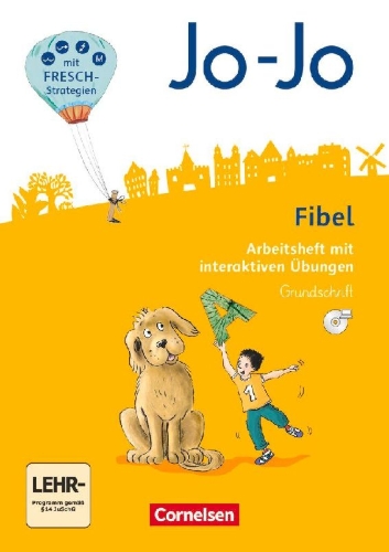 Buchcover und Innenansicht für das Buch: Jo-Jo Fibel 1. Schuljahr - Allgemeine Ausgabe 2016. Arbeitsheft mit interaktiven Übungen - In Grundschrift mit Einlegern
