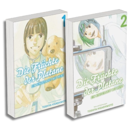 Buchcover und Innenansicht für das Buch: Die Früchte der Platane - Ein Kinderarzt mit Herz: Manga Pack 1