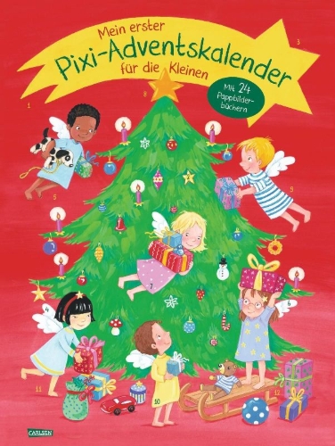 Buchcover und Innenansicht für das Buch: Mein erster Pixi-Adventskalender für die Kleinen - mit 24 Pappbilderbüchern - 2026