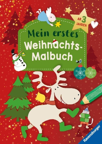 Buchcover und Innenansicht für das Buch: Mein erstes Weihnachts-Malbuch