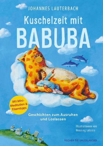 Buchcover und Innenansicht für das Buch: Kuschelzeit mit Babuba. Geschichten zum Ausruhen und Loslassen