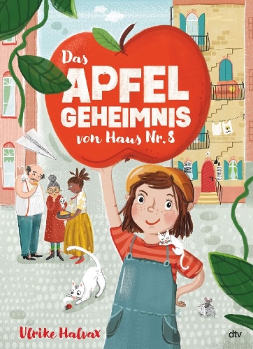 Buchcover und Innenansicht für das Buch: Das Apfelgeheimnis von Haus Nr. 8