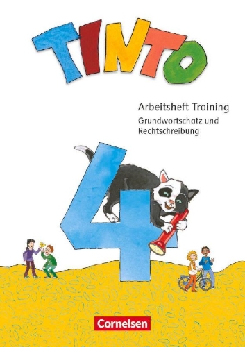 Buchcover und Innenansicht für das Buch: Tinto Sprachlesebuch 4. Schuljahr - Zu den Ausgaben 2019 und 2026 - Arbeitsheft Training - Grundwortschatz und Rechtschreibung