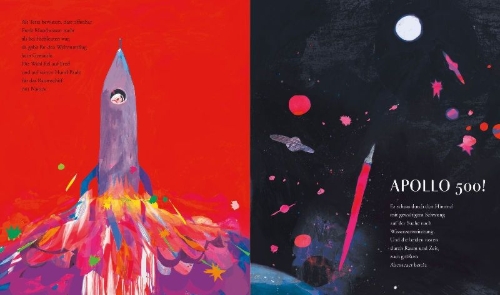 Buchcover und Innenansicht für das Buch: The Dog Who Danced On The Moon