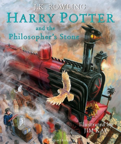 Buchcover und Innenansicht für das Buch: Harry Potter and the Philosopher's Stone. Illustrated Edition