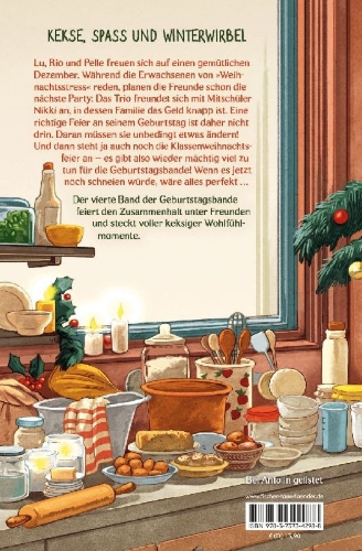 Buchcover und Innenansicht für das Buch: Die Geburtstagsbande. Jeder Tag ist Feiertag!