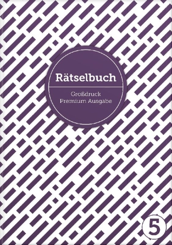 Buchcover und Innenansicht für das Buch: Deluxe Rätselbuch Band 5. XL Rätselbuch in Premium Ausgabe für ältere Leute, Senioren, Erwachsene und Rentner im DIN A4-Format mit extra großer Schrift.