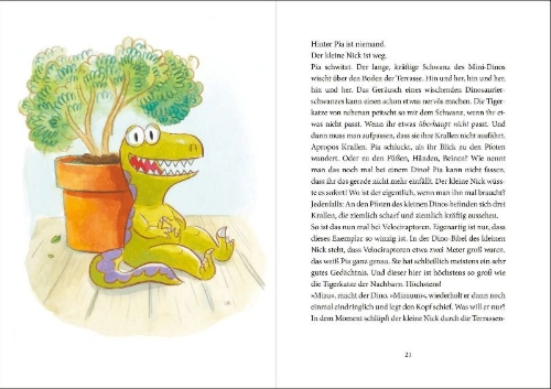 Buchcover und Innenansicht für das Buch: Luzie Raptor. Ferien mit Dino
