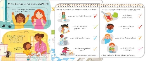 Buchcover und Innenansicht für das Buch: Waschen ist wichtig - so geht es richtig!