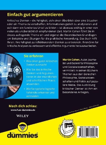 Buchcover und Innenansicht für das Buch: Kritisches Denken und Argumentieren für Dummies