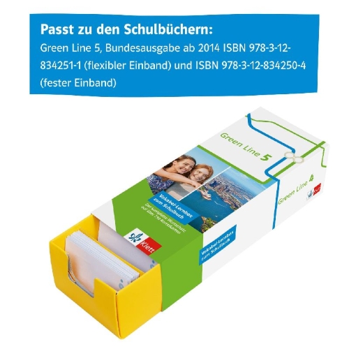 Buchcover und Innenansicht für das Buch: Green Line 5 G8 Klasse 9 Vokabel-Lernbox zum Schulbuch. Englisch