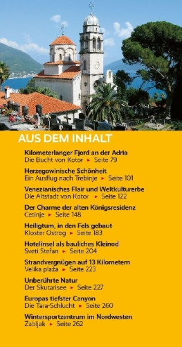 Buchcover und Innenansicht für das Buch: TRESCHER Reiseführer Montenegro