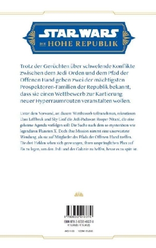 Buchcover und Innenansicht für das Buch: Star Wars: The High Republic - The Quest for Planet X